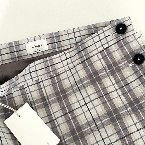 Aritzia Plaid Midi Skirt in Brown and Cream - Picture 6 of 9